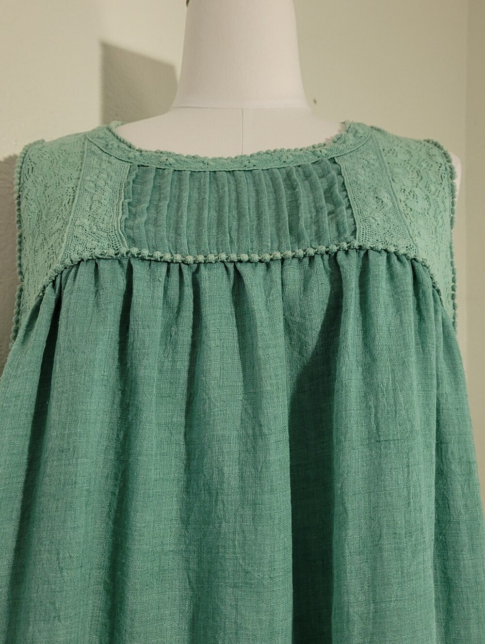 Umgee Mint Sage  Bohemisn Relaxed Shit Silhoutte Women' Cotton Blend Dress Medui - Picture 2 of 9